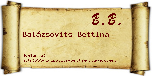 Balázsovits Bettina névjegykártya